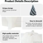 Spiral Cone Shape Column Candle Mold I 3D Geometric Thread Pillar Tree Silicone Epoxy Mould I Christmas Tree Mold for DIY Candle Making Handmade Ornament Chocolate, Cake decor, Aromatherapy, Soap, Resin Art Craft (Large) - Fast Shipping to USA & Canada - Image 5