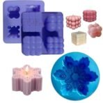 MoldBerry Silicone Candle Mould Combo | 3D Bubble & Snowflake Candle Molds for Candle Making | Christmas, Diwali & Gift Set | Reusable DIY Soy Wax Candle, Baking, Jelly, Soap Moulds ? Pack of 2 - Fast Shipping to USA & Canada - Image 2