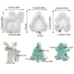 3pcs Christmas Candle Moulds Xmas Tree Reindeer Gingerbread Man Shape Silicone Molds for Xmas Candle Making Wax Melts Aromatherapy Car Freshie Soap Resin Casting Christmas Candle Molds - Fast Shipping to USA & Canada - Image 3