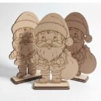 Wooden Santa Shape Cutout for Christmas DIY Craft Laser Engraved with Stand Ready to Paint Craft Kit for Kids & Adults Christmas Decoration & Art Activity - Fast Shipping to USA & Canada - Image 3