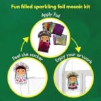 SparkLPlay Art & Craft Kit | Sparkling Foil Mosaic | Foil Fun Activity | DIY Craft Kit | Mess Free | Gift for Girls and Boys Ages 4 to 9. (Dolls Around The World) - Fast Shipping to USA & Canada - Image 3