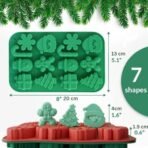 14-Cavities Christmas Chocolate Mould, Candy Baking, 3D Snowflake Cane Snowman Xmas Tree Gingerbread Man Santa Claus Gift Box Shape Mold for DIY Handmade Soap Candles Jelly Fondant, Gummy - Fast Shipping to USA & Canada - Image 3