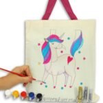 CocoMoco Kids Unicorn Tote Bag Colouring Kit for Girls | DIY Art & Craft Painting Set | Eco-Friendly Reusable Unicorn Birthday Return Gifts for Kids Age 6?12 (Pack of 1) - Fast Shipping to USA & Canada