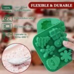 14-Cavities Christmas Chocolate Mould, Candy Baking, 3D Snowflake Cane Snowman Xmas Tree Gingerbread Man Santa Claus Gift Box Shape Mold for DIY Handmade Soap Candles Jelly Fondant, Gummy - Fast Shipping to USA & Canada - Image 5