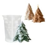 Decorative Christmas Tree Candle Mold Silicone Soap Epoxy Resin Wax Mold 3D Xmas Tree Moulds for Candle Making Craft Cake Chocolate Making DIY Christmas Party Gift Home Party Decoration - Fast Shipping to USA & Canada