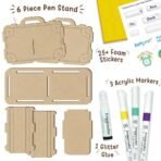 Imagimake DIY Wood Art Pen Stand | Make Customized Wooden Pen Stand | Colouring & Painting DIY Kit | Birthday Gift for Kids Age 5,6,7,8 | Art & Craft Kit for 6 Year Old Kids - Fast Shipping to USA & Canada - Image 4