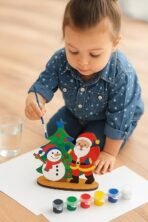 GreyArt DIY Christmas Wooden Painting Set for Kids ? Easy to Assemble Christmas Craft Kit| Includes Paints & Brush | Holiday Art & Decoration Activity - Fast Shipping to USA & Canada - Image 2
