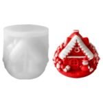 3D Christmas House Silicone Mould Christmas House Candle Molds for Baking Chocolate Candy Xmas Cake Theme Decoration Cupcake Candle Wax Melts Aromatherapy Gypsum Molds - Fast Shipping to USA & Canada