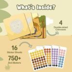 Binca Dotties Dot Art Activity Kit, 750+ Stickers, Wild Animals Mess-Free Activities, DIY Dot Sticker Art for Toddlers, Kids Travel Activities, Craft Kits & Gifts for Boys & Girls Ages 4,5,6,7 - Fast Shipping to USA & Canada - Image 3