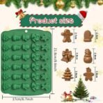 Baking Set Christmas Silicone Chocolate Mould, Holiday Shapes with Gingerbread Men 30 Cavity Christmas Gummy Molds, Snowmen, Bells, Trees, Pack of 1 (30 Cavity, 2, Pack) - Fast Shipping to USA & Canada - Image 3
