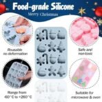 14-Cavities Christmas Chocolate Mould, Candy Baking, 3D Snowflake Cane Snowman Xmas Tree Gingerbread Man Santa Claus Gift Box Shape Mold for DIY Handmade Soap Candles Jelly Fondant, Gummy - Fast Shipping to USA & Canada - Image 4
