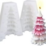 Christmas Tree Silicone Candle Mould 3D Xmas Pine Tree Mold for Making Scented Candle DIY Waxmelts Aromatherapy Epoxy Resin Casting Home Decor Soap Cake Chocolate Christmas Party Gift Plaster Polymer Clay - Fast Shipping to USA & Canada