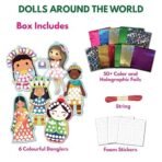 SparkLPlay Art & Craft Kit | Sparkling Foil Mosaic | Foil Fun Activity | DIY Craft Kit | Mess Free | Gift for Girls and Boys Ages 4 to 9. (Dolls Around The World) - Fast Shipping to USA & Canada - Image 2