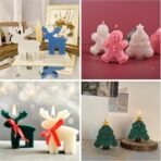 3pcs Christmas Candle Moulds Xmas Tree Reindeer Gingerbread Man Shape Silicone Molds for Xmas Candle Making Wax Melts Aromatherapy Car Freshie Soap Resin Casting Christmas Candle Molds - Fast Shipping to USA & Canada - Image 7