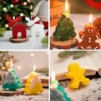 3pcs Christmas Candle Moulds Xmas Tree Reindeer Gingerbread Man Shape Silicone Molds for Xmas Candle Making Wax Melts Aromatherapy Car Freshie Soap Resin Casting Christmas Candle Molds - Fast Shipping to USA & Canada - Image 5