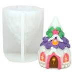 3D Christmas Pointed Pine House Tree Silicone Candle Mould, Cake Cupcake Jelly Pudding Topper, Scented or Unscented Aromatherapy Candle Mould, Soy Wax Candle, DIY Craft Projects SLH 930240 (PACK OF 1) - Fast Shipping to USA & Canada