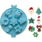 7-Cavities Christmas Chocolate Mould, Candy Baking, 3D Snowflake, Snowman Xmas Tree, Star, Reindeer, Santa Claus Face, Wreath Shape Mold for DIY Handmade Soap Candles Jelly Fondant, Gummy - Fast Shipping to USA & Canada