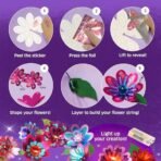 Chalk and Chuckles Flower Lights- DIY 3D Foil Art and Craft Kit for Girls 9-12, Make LED String with 10 Bulbs, Mess Free Christmas Activity & Creative Room Decor, Birthday Gift for Kids Age 8+ - Fast Shipping to USA & Canada - Image 5