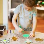 IVYLA Kids Wooden Christmas Craft Kit | 15 MDF Cutouts & Unfinished Wood Slices for DIY Christmas D?cor | Perfect for Holiday Tree Decorations, Art & Craft Work,Classroom Activities & Gift Projects - Fast Shipping to USA & Canada - Image 2
