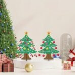 Cliths Pack of 2 pcs DIY Wooden Christmas Tree Craft Kit with 16 Ornaments & Sticks - 3D Wood Tree Set for Christmas Party Crafts, Home Decorations & Festive Activities - Fast Shipping to USA & Canada - Image 4