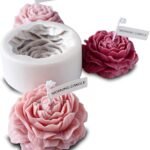 Peony Flower Shape Silicone Mold | 3D DIY Fondant Candle, Soap Mould | Molds for Making Cake Decoration, DIY Handmade soap, Jelly Sugar Chocolate | Bakeware Molds - 1 Cavity - Fast Shipping to USA & Canada