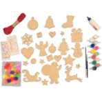 Crazy Crafts Christmas MDF Ornaments (24pcs) Paint & Decorate DIY Craft Painting Kit Activity Box - Fast Shipping to USA & Canada