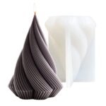 RKPM HOMES Spiral Cone Shape Column Candle Mold I 3D Geometric Thread Pillar Tree Silicone Epoxy Mould I for DIY Handmade Ornament Chocolate, Cake decor, Aromatherapy, Soap, Resin Art Craft (Small) - Fast Shipping to USA & Canada