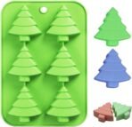 Skytail 6 Christmas Tree Silicone Candle Mould, Cake Baking Mold for Soap Muffin Cups Jello Chocolate Biscuit Baking Handmade Moulds DIY Mold 10" for Christmas Holiday - Fast Shipping to USA & Canada