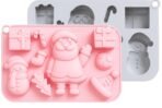 Christmas Chocolate Mould, Candy Baking, 3D Santa Claus, Hat Snowman,Tree, Gift Boxes, Socks, Candy Stick Shape Mold for DIY Handmade Soap Candles Jelly Fondant,Gummy - Fast Shipping to USA & Canada