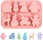 Silicone Mould, Snowman Christmas Tree Moulds, 3D Reindeer, Snowman,Tree, Mountain, Car,Reindeer, Santa Claus, House, Penguin, Shape Mold for DIY Handmade Soap Candles Jelly Fondant,Gummy - Fast Shipping to USA & Canada