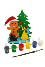 GreyArt DIY Christmas Wooden Painting Kit for Kids | MDF 3D Christmas Tree Craft Set with Gingerbread Man & Angel Cutouts | Includes Paints & Brush | Easy to Assemble Holiday Activity Kit for Boys & Girls - Fast Shipping to USA & Canada