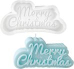 3D Merry Christmas Candle Mould for Candle Making Soft Silicone Mold Multi-Purpose Resin Molds for Merry Christmas Ornament DIY Silicone Mold for Handmade Soap Scented Candle Candy Chocholate - Fast Shipping to USA & Canada