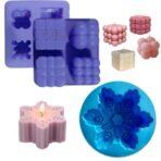 MoldBerry Silicone Candle Mould Combo | 3D Bubble & Snowflake Candle Molds for Candle Making | Christmas, Diwali & Gift Set | Reusable DIY Soy Wax Candle, Baking, Jelly, Soap Moulds ? Pack of 2 - Fast Shipping to USA & Canada