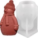 Snowman Shape Silicone Candle Mold I 3D Christmas Snowman Candle Molds Silicone I DIY Enthusiasts Christmas Snowflake Scarf Snowman Resin Soap Cake Chocolate Baking Mould Gifts - Fast Shipping to USA & Canada