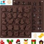 25 Cavity Christmas Tree Santa Claus Gingerbread Cane, Candy Molds Resin, Ice Cube, Soap, Cake Topper Silicone Mold Pack of 1 - Fast Shipping to USA & Canada