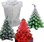 Silicone Christmas Tree Candle Wax Molds Resin Molds Soap Molds DIY Fancy Candle Mold Aromatherapy Candles Soy Wax Candles X'Mas Tree Mold BI-93 - Fast Shipping to USA & Canada
