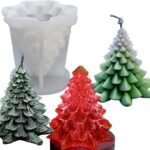 Silicone Christmas Tree Candle Wax Molds Resin Molds Soap Molds DIY Fancy Candle Mold Aromatherapy Candles Soy Wax Candles X'Mas Tree Mold BI-93 - Fast Shipping to USA & Canada