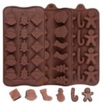 3-Piece Christmas Cookie Cutter for Gingerbread Men, Silicone Mould, Chocolate Mould and Candle Mould Silicone Set, Trees and Snowmen, Ideal for DIY Baking and Candle Making - Fast Shipping to USA & Canada