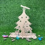 Curious Button Wooden Christmas Tree DIY Activity Kit |, 23x19 cm, Craft Kit for Kids & Adults, Holiday Decoration DIY Set | Christmas Tree Decoration Items - Fast Shipping to USA & Canada