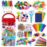 JHINTEMETIC Wood Akshar Arts And Crafts Supplies Jar For Kids Christmas Craft Art Supply Kit For Toddlers & All Age Group - All In One D.I.Y. Crafting School Supplies, Multi - Fast Shipping to USA & Canada