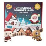 The Curious Bees - Christmas Wonderland Activity Box | Christmas Craft Kit | Age Range: 3-8 Years | Perfect for Gifting | Santa Reindeer Puppets, Angels & Decorations, Snow, Village Crafting Kit - Fast Shipping to USA & Canada