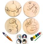 Make-Believe Snowman Painting Kit, Christmas Activity & Painting Kit, Christmas Tree Ornaments Kit - Fast Shipping to USA & Canada