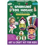 SparkLPlay Art & Craft Kit | Sparkling Foil Mosaic | Foil Fun Activity | DIY Craft Kit | Mess Free | Gift for Girls and Boys Ages 4 to 9. (Dolls Around The World) - Fast Shipping to USA & Canada