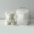 Silicone Valentine's Day Candle Mold Rose Teddy Bear Holding Heart Making Scented Candle Wax Melts Home Decor Candles Resin Casting Handmade Couple Gift DIY Soap Making Wedding Decor - Fast Shipping to USA & Canada - Image 3