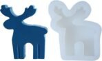 Reindeer Christmas Silicone Candle Mold Christmas Reindeer Elk Shape Mold for Xmas Candle Making Wax Melts Aromatherapy Soap Resin Casting Molds Cake Chocolate Baking Christmas Molds - Fast Shipping to USA & Canada