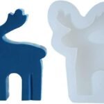 Reindeer Christmas Silicone Candle Mold Christmas Reindeer Elk Shape Mold for Xmas Candle Making Wax Melts Aromatherapy Soap Resin Casting Molds Cake Chocolate Baking Christmas Molds - Fast Shipping to USA & Canada