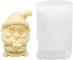 FirstTry Christmas Candle Mold I 3D Santa Claus Holding Gift Box Shape Silicone Scented Wax Mould I for DIY Handmade Ornament Cake decor Chocolate Aromatherapy Soap Resin Clay Art Craft Home decor - Fast Shipping to USA & Canada - Image 2