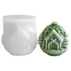 Christmas Pine House Tree Silicone Candle Mould, Cake Cupcake Jelly Pudding Topper, Scented or Unscented Aromatherapy Candle Mould, Soy Wax Candle, DIY Craft Projects SLH 972 (Pack of 1) - Fast Shipping to USA & Canada - Image 2