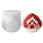 Christmas House Silicone Mould 3D Christmas House Candle Molds for Baking Chocolate Candy Xmas Cake Theme Decoration Cupcake Candle Wax Melts Aromatherapy Gypsum Cylinder Candle Molds - Fast Shipping to USA & Canada - Image 2