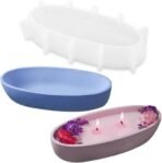 Oval Candle Boat Jar Molds, Creative Silicone Candle Vessels Pot Molds, Concrete Container Storage Tray Making Moulds for Storage Candle Holder Jewelry Box Vase Aroma Cup - Fast Shipping to USA & Canada - Image 2